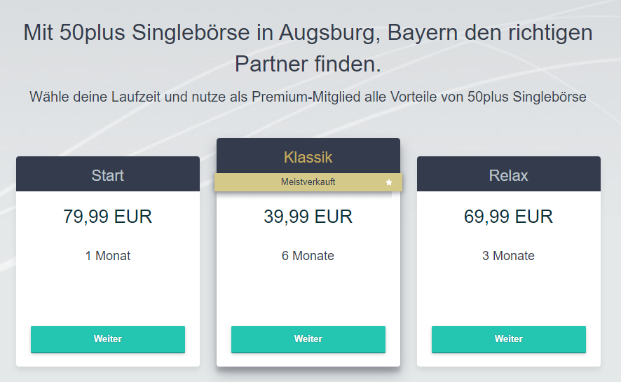 50plus Singlebörse Kosten